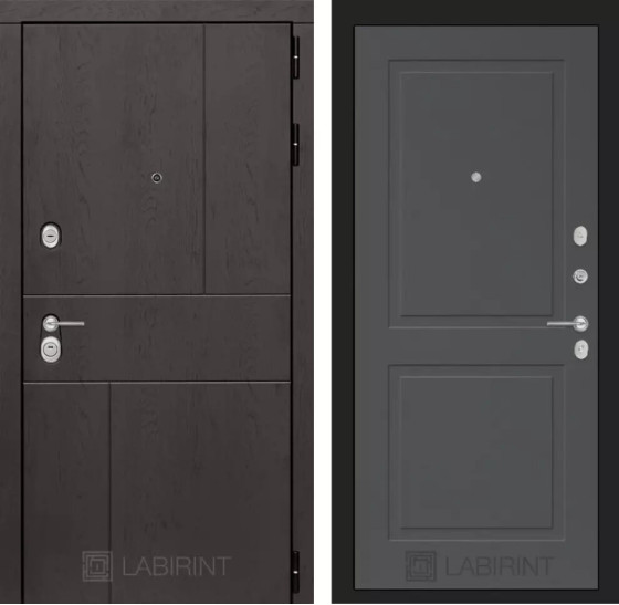 Входная дверь URBAN 11 - Графит софт | Стильная декоративная MDF панель 10 мм с наличником, цвет 