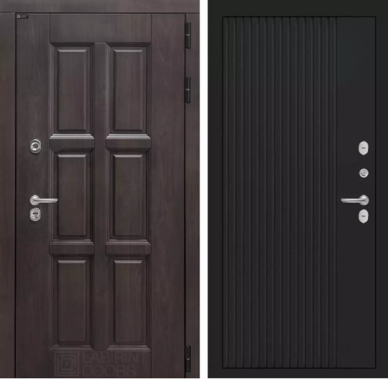 Входная дверь Лондон 29 - Черный кварц | Влагостойкая MDF панель 16 мм с наличниками, цвет Винорит 