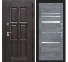 Входная дверь Лондон 20 - Бетон темный, зеркальные вставки