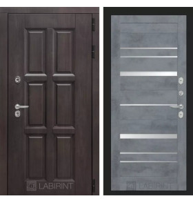 Входная дверь Лондон 20 - Бетон темный, зеркальные вставки