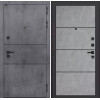 Входная дверь INFINITY 25 - Бетон светлый, черный молдинг | Современная MDF панель 10 мм с наличником, цвет 