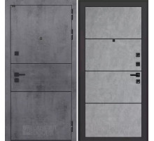 Входная дверь INFINITY 25 - Бетон светлый, черный молдинг