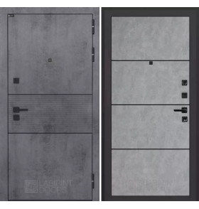 Входная дверь INFINITY 25 - Бетон светлый, черный молдинг