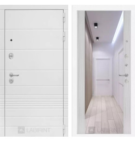 Входная дверь Трендо с Зеркалом Максимум - Сандал белый