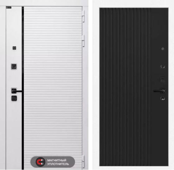 Входная дверь ROYAL 29 - Черный кварц | Современная MDF панель 10 мм с наличником, цвет 