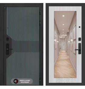 Входная дверь Смартлаб с Зеркалом 18 - Сандал белый