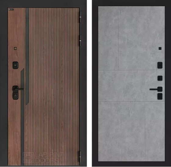 Входная дверь KARMINA 21 - Бетон светлый | Фрезерованная МДФ панель 10 мм, цвет 