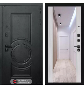 Входная дверь GRAND с Зеркалом Максимум - Сандал белый