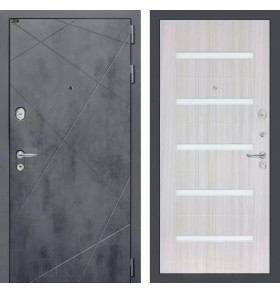 Входная дверь LOFT 01 - Сандал белый, стекло белое