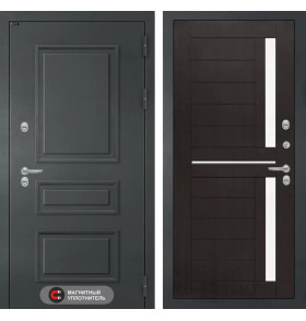 Входная дверь Атлантик 02 - Венге, стекло белое