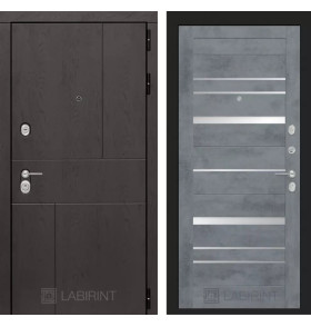 Входная дверь URBAN 20 - Бетон темный, зеркальные вставки