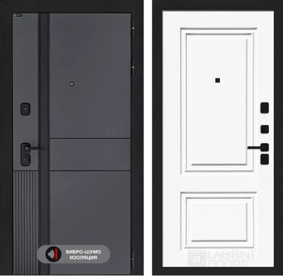 Входная дверь EVOLAB 26 - Эмаль RAL 9003 | Фрезерованная МДФ панель 10 мм, цвет 