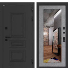 Входная дверь Аляска Лайт с Зеркалом 18 - Бетон светлый