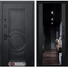 Входная дверь GRAND с Зеркалом тонированным Максимум - Черный кварц | Стильная декоративная MDF панель 16 мм с наличником, цвет 