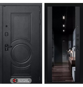 Входная дверь GRAND с Зеркалом тонированным Максимум - Черный кварц