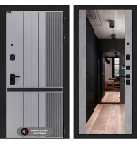 Входная дверь SKYLAB с Зеркалом Максимум - Бетон светлый