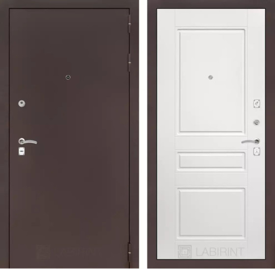 Входная дверь CLASSIC антик медный 03 - Белый софт | Металл с практичным покрытием 