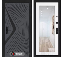 Входная дверь LEOLAB с зеркалом 18 - Белое дерево