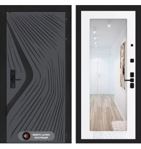 Входная дверь LEOLAB с зеркалом 18 - Белое дерево