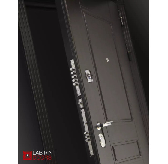 Входная дверь Мегаполис 06 - Сандал белый | Декоративная MDF панель 10 мм с фрезерованным наличником, цвет 