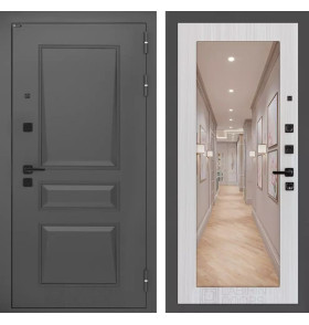 Входная дверь Орлеан с Зеркалом 18 - Сандал белый