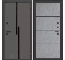 Входная дверь CARBON 25 - Бетон светлый, черная вставка