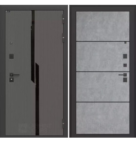Входная дверь CARBON 25 - Бетон светлый, черная вставка