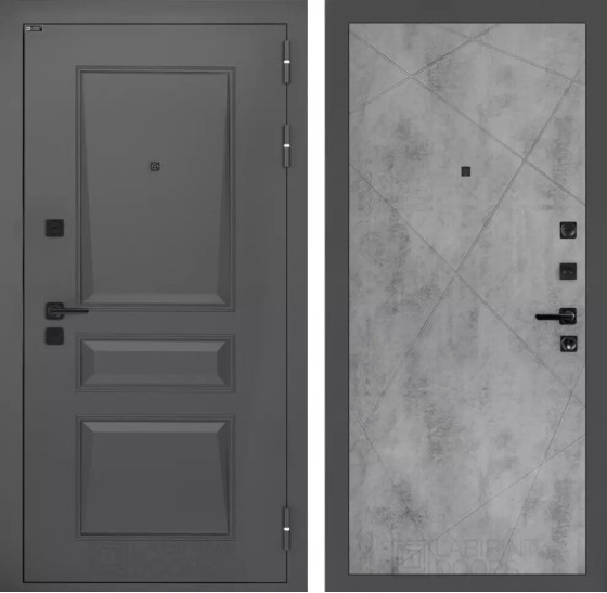 Входная дверь Орлеан 24 - Бетон светлый | Металлическая отделка методом давления на полотне