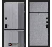 Входная дверь SKYLAB 25 - Бетон светлый, черный молдинг