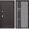 Входная дверь URBAN с Зеркалом 32 тонированным - Серый рельеф софт | Стильная декоративная MDF панель 10 мм с наличником, цвет 