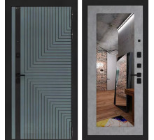 Входная дверь CREDOR с Зеркалом 18 - Бетон светлый