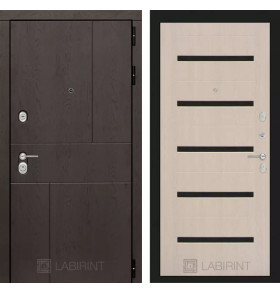 Входная дверь URBAN 01 - Беленый дуб, стекло черное