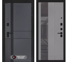 Входная дверь EVOLAB с Зеркалом 32 тонированным - Серый рельеф софт