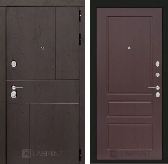 Входная дверь URBAN 03 - Орех премиум | Стильная декоративная MDF панель 10 мм с наличником, цвет 