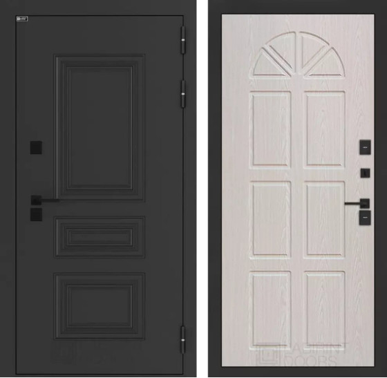 Входная дверь Аляска Лайт 15 - Алмон 25 | Металлическая отделка методом давления на полотне