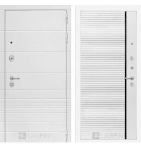 Входная дверь Трендо 22 - Белый софт, черная вставка