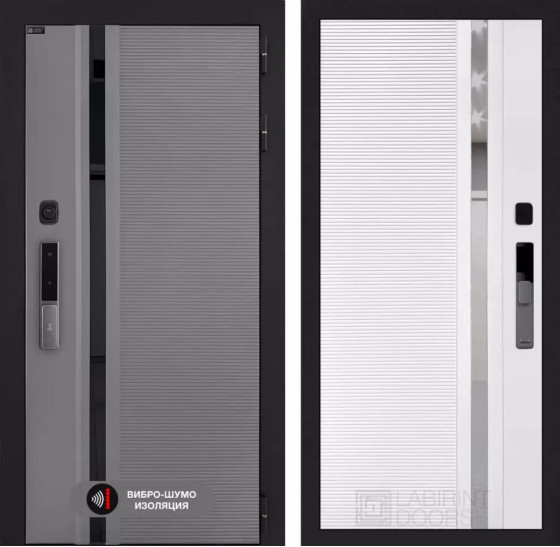 Входная дверь Пиано Смарт 2.0 панель 31 - Белый софт | Фрезерованная МДФ панель 10 мм, цвет 