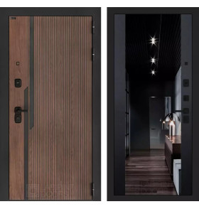 Входная дверь KARMINA с Зеркалом тонированным Максимум - Черный кварц