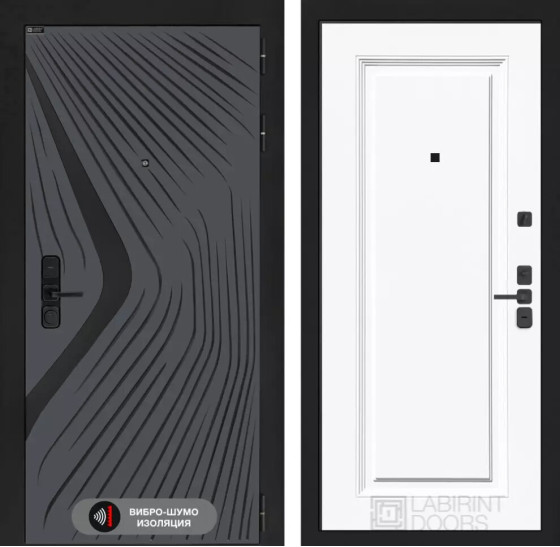 Входная дверь LEOLAB 27 - Эмаль RAL 9003 | Фрезерованная МДФ панель 10 мм, цвет 