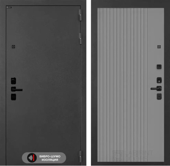 Входная дверь ACUSTICLAB 29 - Серый рельеф софт | Металл с матовым покрытием 