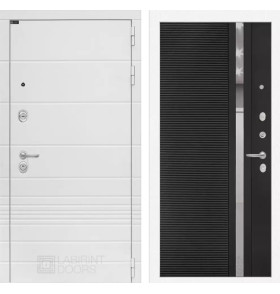 Входная дверь Трендо 31 - Черный кварц, зеркальная вставка с тонировкой