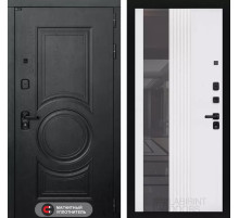 Входная дверь GRAND с Зеркалом 32 тонированным - Белый рельеф софт