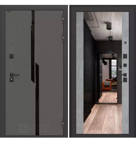 Входная дверь CARBON с зеркалом Максимум - Бетон светлый