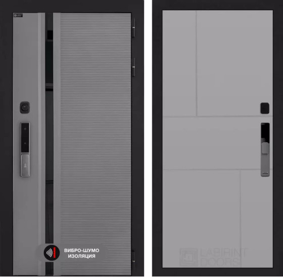 Входная дверь Пиано Смарт 2.0 панель 21 - Грей софт | Фрезерованная МДФ панель 10 мм, цвет 