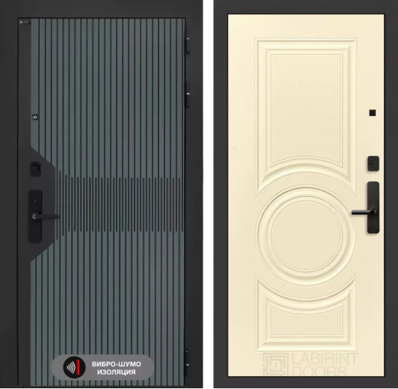 Входная дверь Смартлаб 23 - Шампань софт | Фрезерованная МДФ панель 10 мм, цвет 