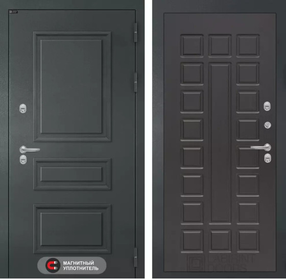 Входная дверь Атлантик 04 - Венге | Металлическая отделка 3D филенка