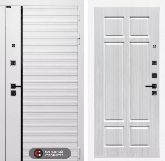 Входная дверь ROYAL 08 - Кристалл вуд | Современная MDF панель 10 мм с наличником, цвет 