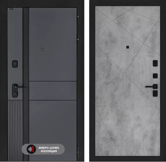 Входная дверь EVOLAB 24 - Бетон светлый | Фрезерованная МДФ панель 10 мм, цвет 