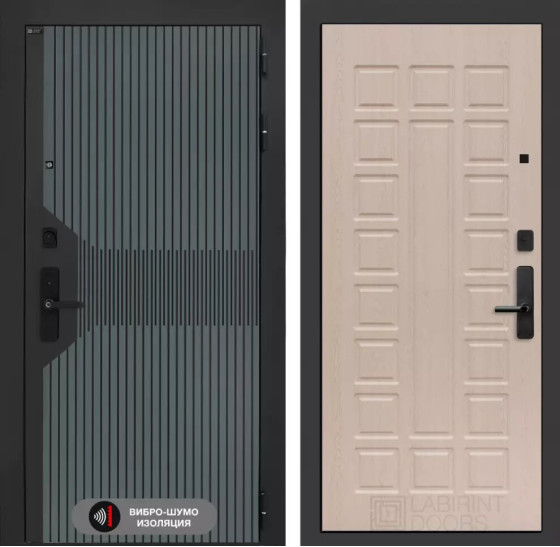 Входная дверь Смартлаб 04 - Беленый дуб | Фрезерованная МДФ панель 10 мм, цвет 