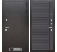 Входная дверь SILVER 22 - Графит софт, черная вставка